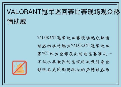 VALORANT冠军巡回赛比赛现场观众热情助威